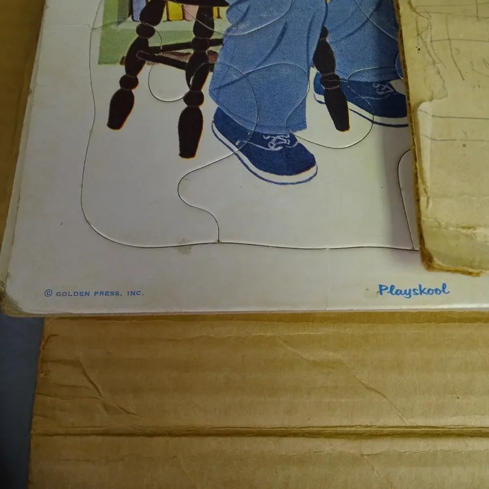 Vintage 1950's Playskool Golden Books Press Inc Puzzle Lot of 8 Original Box